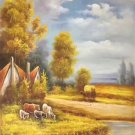Hand painted oil painting on canvas"Image of the countryside"60x90CM(23.6"x35.4")Unframed-32