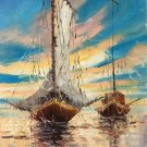 Hand painted oil painting on canvas"Fishing boat"30x60CM(11.8"x23.6")Unframed-08 Hand painted oil painting on canvas"Fishing boat"30x60CM(11.8"x23.6")Unframed-08