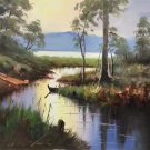 Hand painted oil painting on canvas"Creek"50x60CM(19.7"x23.6")Unframed-53