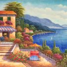 Hand painted oil painting on canvas"Sea view Villa"60x120CM(23.6"x47.2")Unframed-42