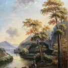 Hand painted oil painting on canvas"Image of the countryside"60x90CM(23.6"x35.4")Unframed-38
