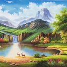 American style Hand painted oil painting on canvas"Creek"70x180CM(27.6"x70.9")Unframed-72 American style Hand painted oil painting on canvas"Creek"70x180CM(27.6"x70.9")Unframed-72