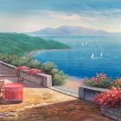 Hand painted oil painting on canvas"Sea view Villa"70x180CM(27.6"x70.9")Unframed-50