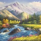 American style Hand painted oil painting on canvas"Creek"80x160CM(31.5"x63.0")Unframed-74