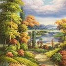 Hand painted oil painting on canvas"Creek"60x90CM(23.6"x35.4")Unframed-75