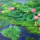 Chinese style Hand painted oil painting on canvas"lotus"90x180CM(35.4"x70.9")Unframed-07