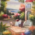 Mediterranean Hand painted oil painting on canvas"Sea view Villa"60x90CM(23.6"x35.4")Unframed-55