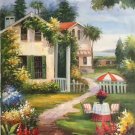Mediterranean Hand painted oil painting on canvas"Sea view Villa"60x90CM(23.6"x35.4")Unframed-57