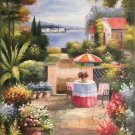 Mediterranean Hand painted oil painting on canvas"Sea view Villa"60x90CM(23.6"x35.4")Unframed-60