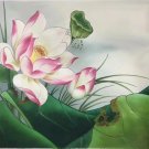 Chinese style Hand painted oil painting on canvas"lotus"50x60CM(19.7"x23.6") Unframed-13