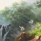 American style Hand painted oil painting on canvas"Creek"50x100CM(19.7"x39.4inch)Unframed-78