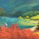 American style Hand painted oil painting on canvas"Creek"50x100CM(19.7"x39.4inch)Unframed-82