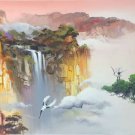 Hand painted oil painting on canvas"Mountains and rivers unlimited"70x180CM(27.6"x70.9")Unframed-13