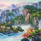 Hand painted oil painting on canvas"Mountains and rivers unlimited"70x180CM(27.6"x70.9")Unframed-89 Hand painted oil painting on canvas"Mountains and rivers unlimited"70x180CM(27.6"x70.9")Unframed-89
