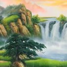 Hand painted oil painting on canvas"Mountains and rivers unlimited"70x180CM(27.6"x70.9")Unframed-90