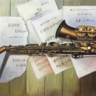 Simple modern Hand painted oil painting on canvas"Saxophone"60x90CM(23.6"x35.4")Unframed-08
