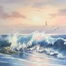 Simple modern Hand painted oil painting on canvas"Waves"60x120CM(23.6"x47.2")Unframed-06