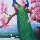 Simple modern Hand painted oil painting on canvas"Gorgeous peacock"60x120CM(23.6"x47.2")Unframed-14