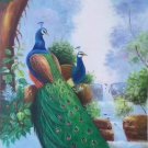 Simple modern Hand painted oil painting on canvas"Gorgeous peacock"60x120CM(23.6"x47.2")Unframed-18