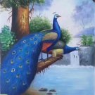 Simple modern Hand painted oil painting on canvas"Gorgeous peacock"60x120CM(23.6"x47.2")Unframed-19