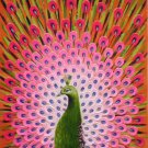 Simple modern Hand painted oil painting on canvas"Gorgeous peacock"60x120CM(23.6"x47.2")Unframed-25