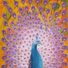 Simple modern Hand painted oil painting on canvas"Gorgeous peacock"60x120CM(23.6"x47.2")Unframed-28