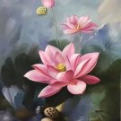 Chinese style Hand painted oil painting on canvas"lotus"60x90CM(23.6"x35.4")Unframed-26