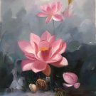 Chinese style Hand painted oil painting on canvas"lotus"60x90CM(23.6"x35.4")Unframed-27