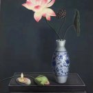 Chinese style Hand painted oil painting on canvas"lotus"60x90CM(23.6"x35.4")Unframed-31
