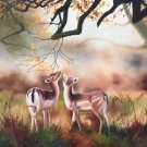 Hand painted oil painting on canvas"The King Of Milu Deer"60x90CM(23.6"x35.4")Unframed-06