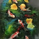 Chinese style Hand painted oil painting on canvas"carp"60x120CM(23.6"x47.2")Unframed-05 Chinese style Hand painted oil painting on canvas"carp"60x120CM(23.6"x47.2")Unframed-05