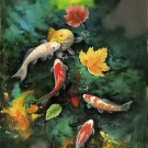 Chinese style Hand painted oil painting on canvas"carp"60x120CM(23.6"x47.2")Unframed-06 Chinese style Hand painted oil painting on canvas"carp"60x120CM(23.6"x47.2")Unframed-06