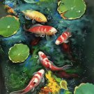 Chinese style Hand painted oil painting on canvas"carp"60x120CM(23.6"x47.2")Unframed-07 Chinese style Hand painted oil painting on canvas"carp"60x120CM(23.6"x47.2")Unframed-07