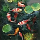 Chinese style Hand painted oil painting on canvas"carp"60x120CM(23.6"x47.2")Unframed-08