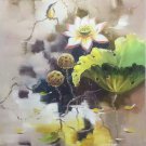 Chinese style Hand painted oil painting on canvas"lotus"60x90CM(23.6"x35.4")Unframed-39