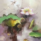 Chinese style Hand painted oil painting on canvas"lotus"60x90CM(23.6"x35.4")Unframed-40