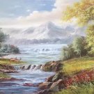 American style Hand painted oil painting on canvas"Creek"70x180CM(27.6"x70.9")Unframed-94
