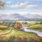 Hand painted oil painting on canvas"Image of the countryside"70x180CM(27.6"x70.9")Unframed-42