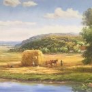 Hand painted oil painting on canvas"Image of the countryside"70x180CM(27.6"x70.9")Unframed-43