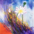Chinese style Hand painted oil painting on canvas"lotus"50x60CM(19.7"x23.6")Unframed-42