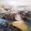 Simple modern Hand painted oil painting on canvas"dusk"50x60CM(19.7"x23.6")Unframed-11