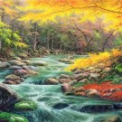 American style Hand painted oil painting on canvas"Creek"70x180CM(27.6"x70.9")Unframed-96