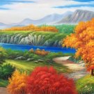 American style Hand painted oil painting on canvas"Creek"70x180CM(27.6"x70.9")Unframed-97