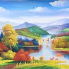 American style Hand painted oil painting on canvas"Creek"70x180CM(27.6"x70.9")Unframed-98