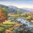 American style Hand painted oil painting on canvas"Creek"70x180CM(27.6"x70.9")Unframed-99