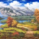 American style Hand painted oil painting on canvas"Creek"70x180CM(27.6"x70.9")Unframed-104