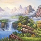 American style Hand painted oil painting on canvas"Creek"70x180CM(27.6"x70.9")Unframed-109