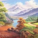 American style Hand painted oil painting on canvas"Creek"70x180CM(27.6"x70.9")Unframed-110