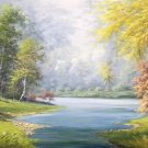 American style Hand painted oil painting on canvas"Creek"70x180CM(27.6"x70.9")Unframed-111