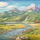 American style Hand painted oil painting on canvas"Creek"70x180CM(27.6"x70.9")Unframed-113